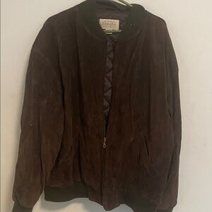 St. John's Bay Dark Brown Suede Bomber Jacket
